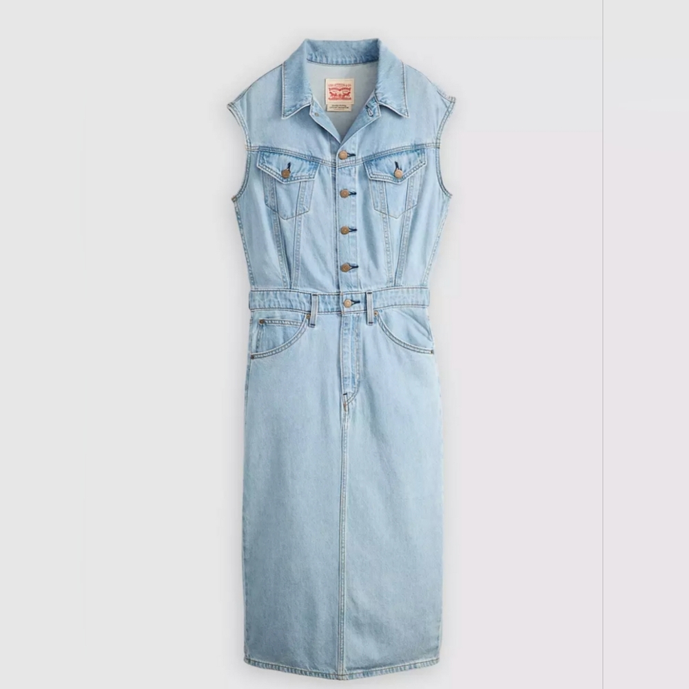 *NWT* Levi's Light Blue Iconic Sleevless Denim Dress -S-